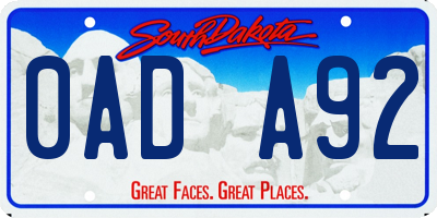 SD license plate 0ADA92