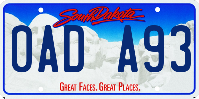 SD license plate 0ADA93