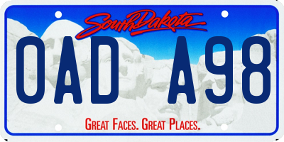 SD license plate 0ADA98