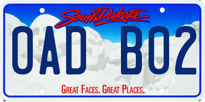 SD license plate 0ADB02