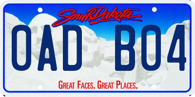 SD license plate 0ADB04