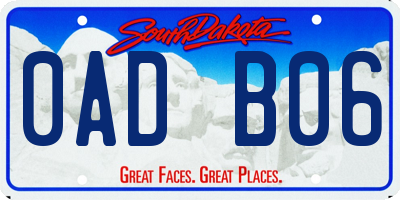 SD license plate 0ADB06