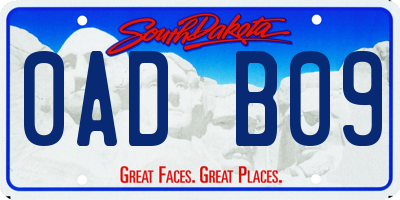 SD license plate 0ADB09