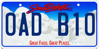 SD license plate 0ADB10