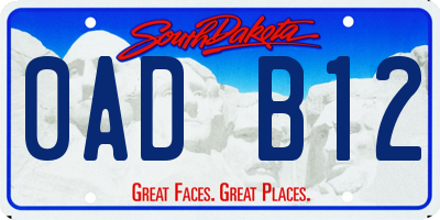 SD license plate 0ADB12