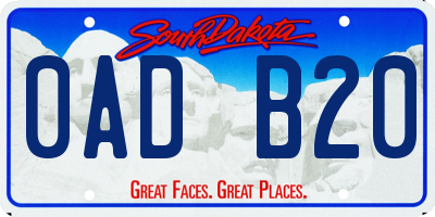 SD license plate 0ADB20