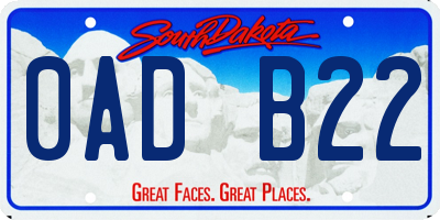 SD license plate 0ADB22