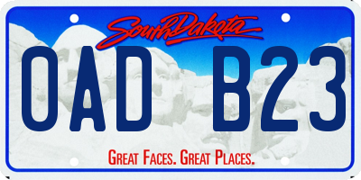 SD license plate 0ADB23