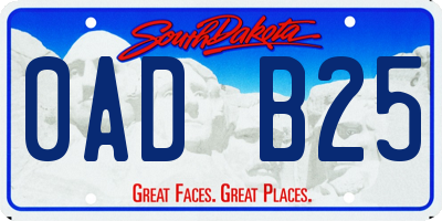 SD license plate 0ADB25