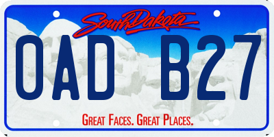 SD license plate 0ADB27