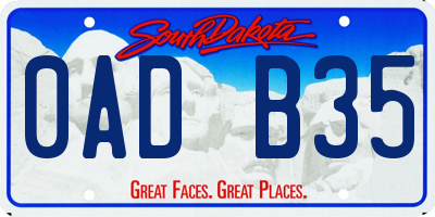 SD license plate 0ADB35