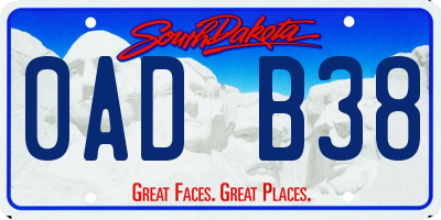 SD license plate 0ADB38