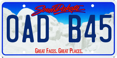 SD license plate 0ADB45