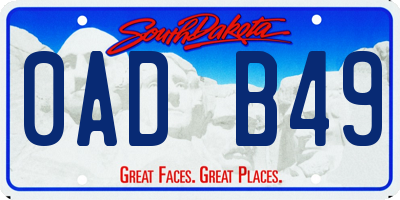 SD license plate 0ADB49