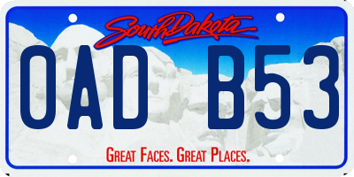 SD license plate 0ADB53