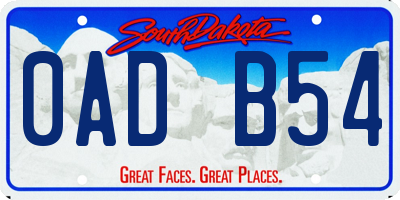 SD license plate 0ADB54