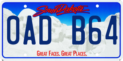 SD license plate 0ADB64