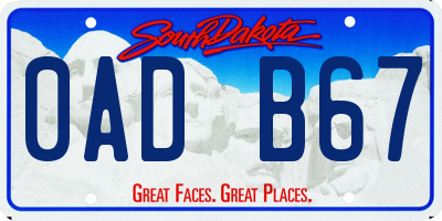 SD license plate 0ADB67