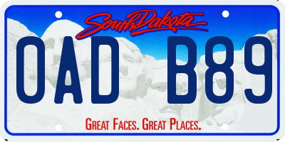 SD license plate 0ADB89