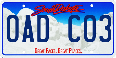 SD license plate 0ADC03