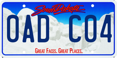 SD license plate 0ADC04