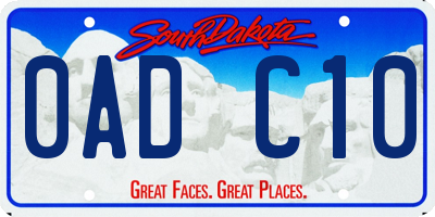 SD license plate 0ADC10