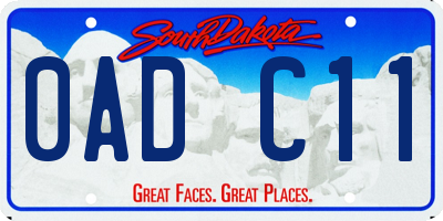 SD license plate 0ADC11