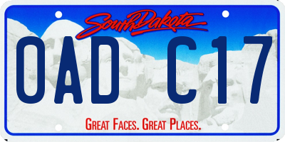 SD license plate 0ADC17