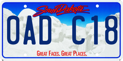 SD license plate 0ADC18