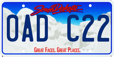 SD license plate 0ADC22