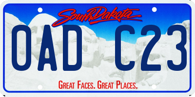 SD license plate 0ADC23