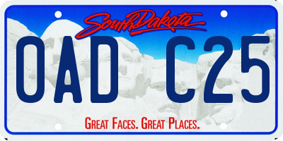 SD license plate 0ADC25