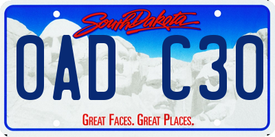 SD license plate 0ADC30