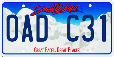 SD license plate 0ADC31