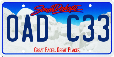 SD license plate 0ADC33