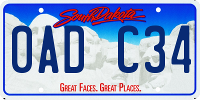 SD license plate 0ADC34