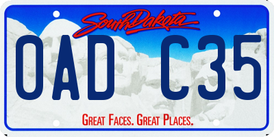 SD license plate 0ADC35