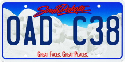 SD license plate 0ADC38