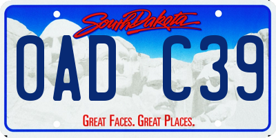 SD license plate 0ADC39