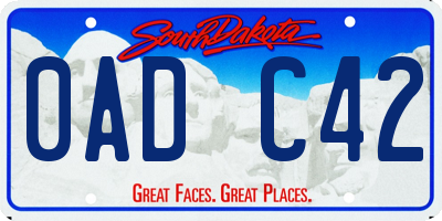 SD license plate 0ADC42