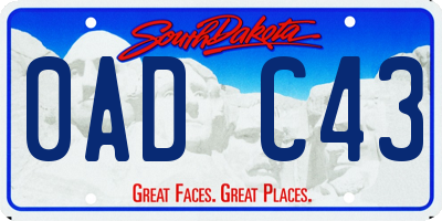 SD license plate 0ADC43