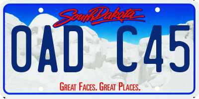 SD license plate 0ADC45