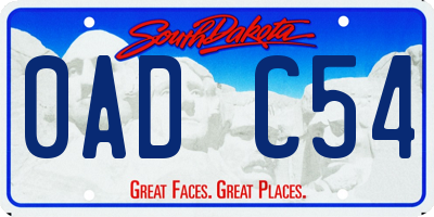 SD license plate 0ADC54