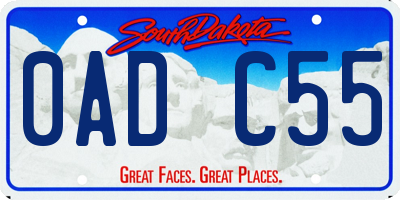 SD license plate 0ADC55