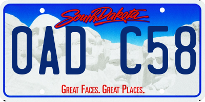 SD license plate 0ADC58