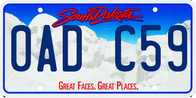 SD license plate 0ADC59