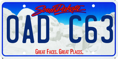 SD license plate 0ADC63