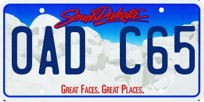 SD license plate 0ADC65