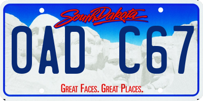 SD license plate 0ADC67