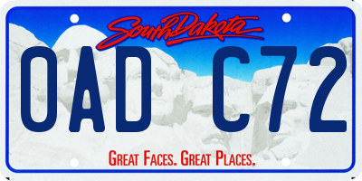 SD license plate 0ADC72